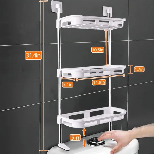 Multi-layer bathroom shelf modern and space-saving design - Image 2